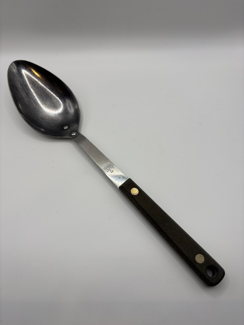 Ekco Flint Vanadium Stainless Serving Ladle with Dark Brown Handle